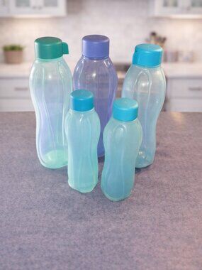 📌Tupperware 5 Eco Aquaslim Lightweight Water Bottle 1 Liter and 500 ml